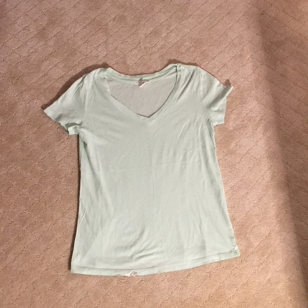 Forever21 turquoise V-Neck T-Shirt